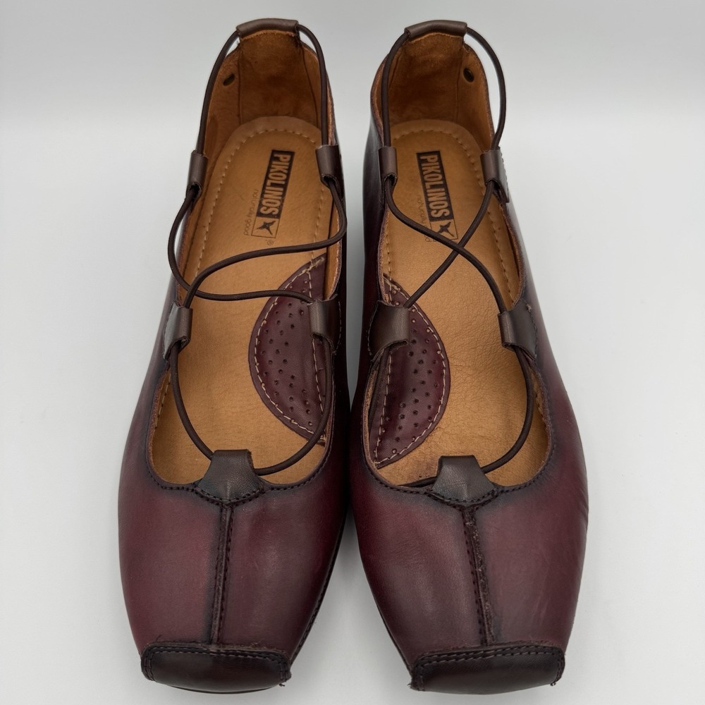 Pikolinos Gandia Comfort Pumps Leather Low Heel Cushioned Shoes 38 EU 7.5-8 US